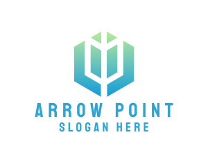Archer - Gradient Hexagon Arrow logo design