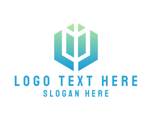 Shape - Gradient Hexagon Arrow logo design