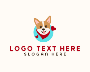 Cute - Corgi Dog Scarf logo design