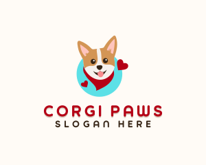 Corgi Dog Scarf logo design