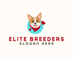 Corgi Dog Scarf logo design