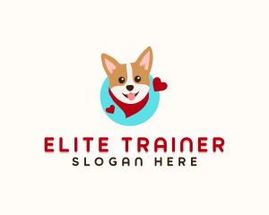 Corgi Dog Scarf logo design