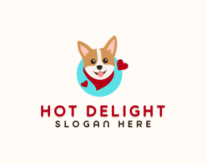 Corgi Dog Scarf logo design