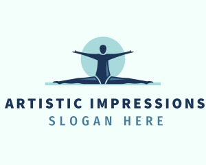 Exhibition - Gymnastics Human Split logo design