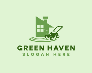 Home Grass Lawn Mower  logo design