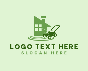 Lawn Care - Home Grass Lawn Mower logo design