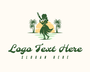Resort - Hawaiian Hula Dancer logo design
