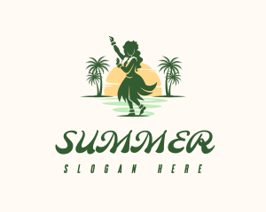 Hawaiian Hula Dancer logo design