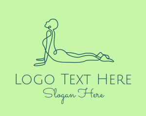 Meditation - Yoga Stretch Pose logo design