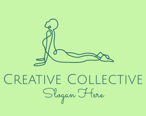 Yoga Stretch Pose logo design