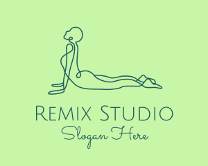 Yoga Stretch Pose logo design