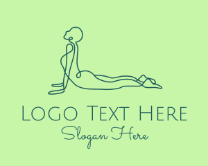 Peace - Yoga Stretch Pose logo design