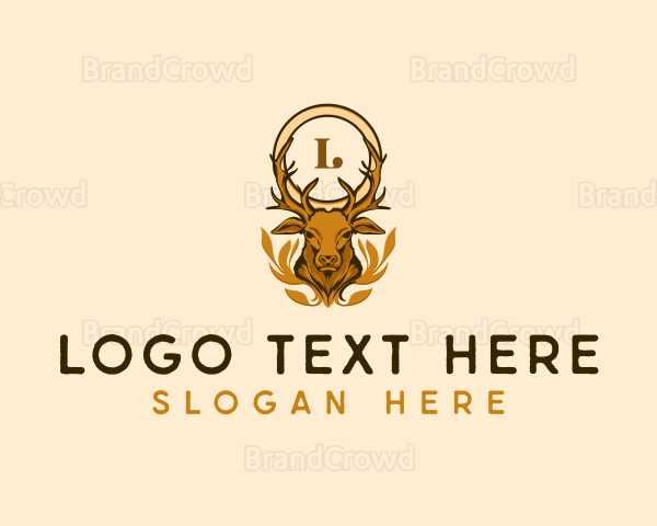 Elegant Buck Deer Ornament Logo