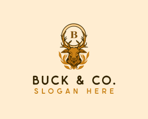 Elegant Buck Deer Ornament logo design
