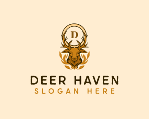 Elegant Buck Deer Ornament logo design