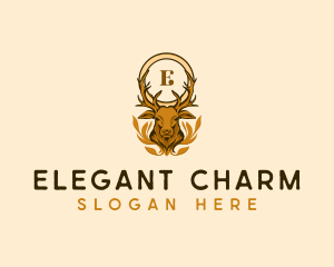 Elegant Buck Deer Ornament logo design