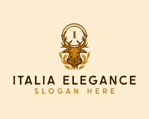 Elegant Buck Deer Ornament logo design