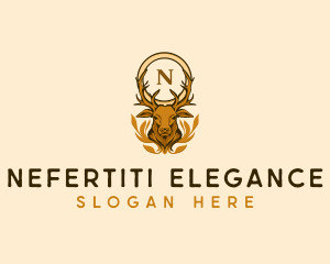 Elegant Buck Deer Ornament logo design