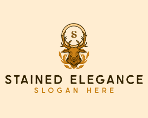 Elegant Buck Deer Ornament logo design