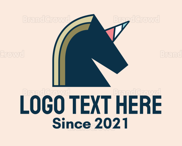 Mythical Unicorn Horse Logo