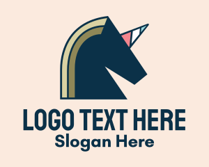 Mythical Unicorn Horse Logo