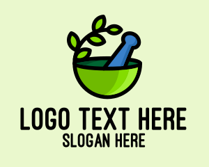 Vegetarian - Natural Mortar & Pestle logo design