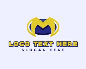 Letter M - Cartoon Hero Letter M logo design