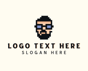 Holographic - Cyber Gaming Man logo design