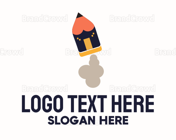 Kindergarten Rocket Pencil Logo