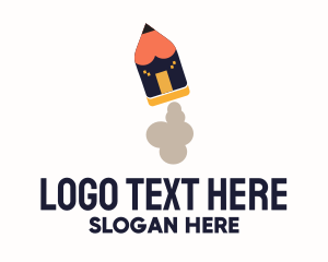 Stationery - Kindergarten Rocket Pencil logo design