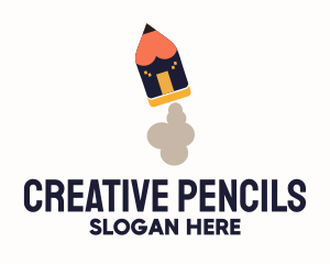 Kindergarten Rocket Pencil logo design