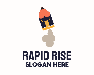 Kindergarten Rocket Pencil logo design