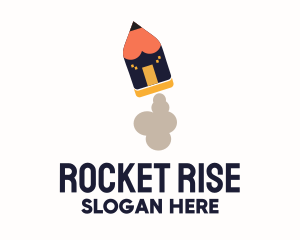 Kindergarten Rocket Pencil logo design