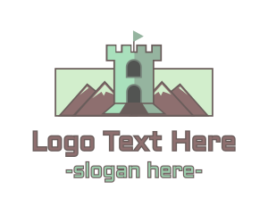 Theme Park - Mountain Castle Tower logo design