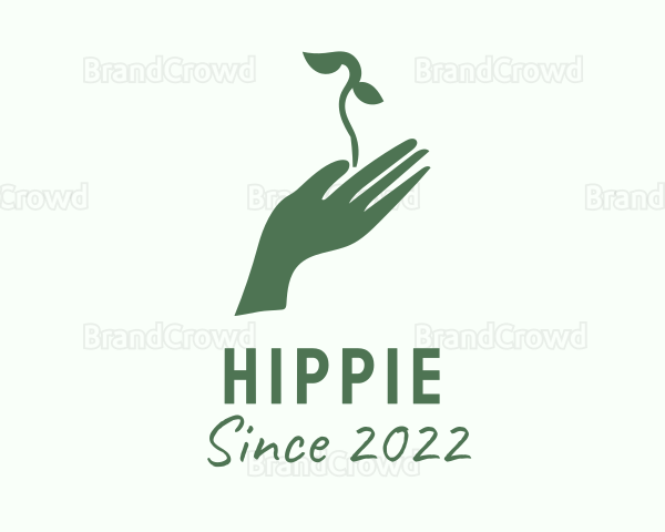 Hand Plant Gardening Sprout Logo