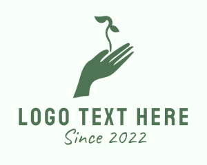 Hand Gesture - Hand Plant Gardening Sprout logo design