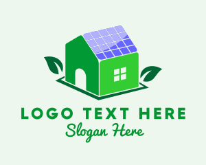 Natural - Solar Panel House logo design