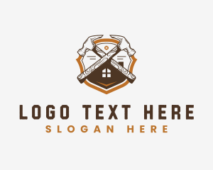 Roofing - Handyman Shield Hammer logo design