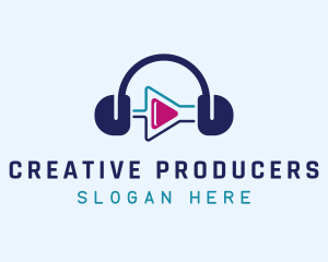 Producers - DJ Headphones Music logo design