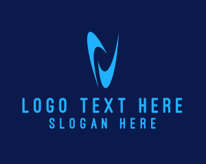 Media Company - Tech Network Letter V logo design