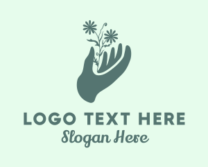 Flower Shop - Spring Flower Hand logo design