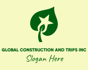 Vegan - Seedling Leaf Star logo design