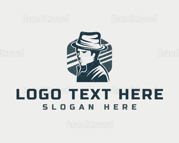 Man Detective Hat Logo