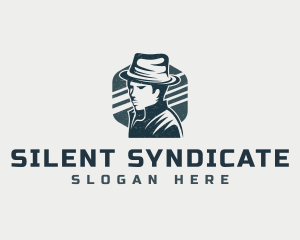 Mobster - Man Detective Hat logo design