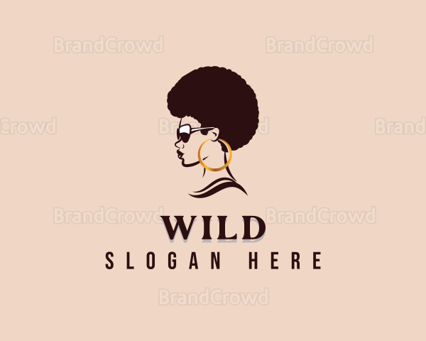 Afro Woman Beauty Logo