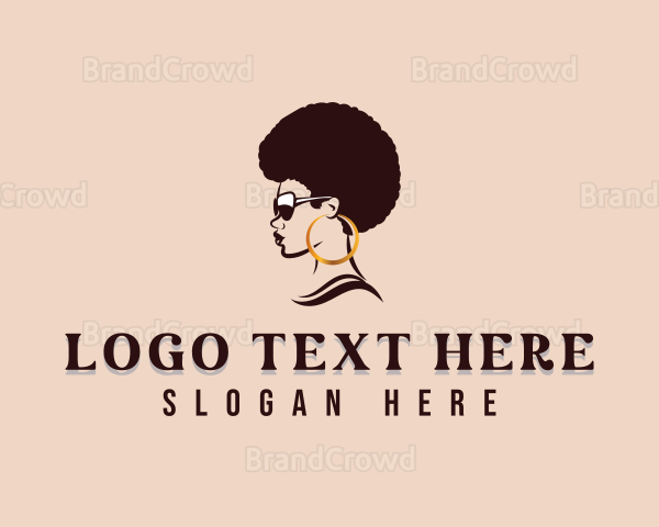 Afro Woman Beauty Logo