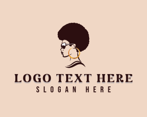 Hairdresser - Afro Woman Beauty logo design
