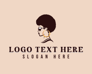 Afro Woman Beauty Logo