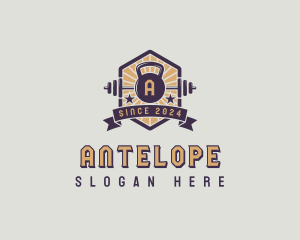 Gym Kettlebell Weightlifting Logo