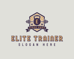 Gym Kettlebell Weightlifting logo design